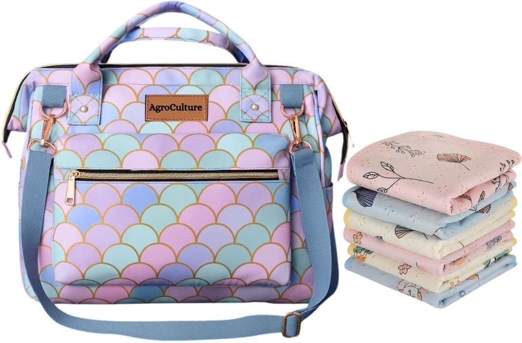 Rainbow Print Diaper Handbag & Baby Towel Combo